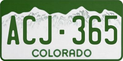 CO license plate ACJ365