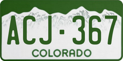 CO license plate ACJ367