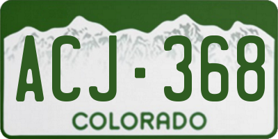 CO license plate ACJ368