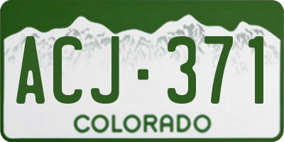 CO license plate ACJ371