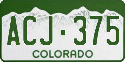 CO license plate ACJ375