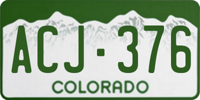 CO license plate ACJ376