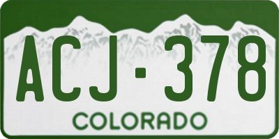 CO license plate ACJ378