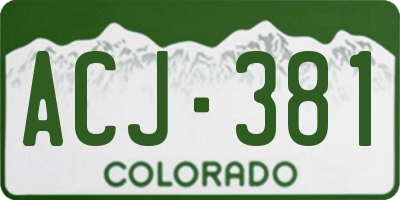 CO license plate ACJ381