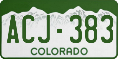 CO license plate ACJ383