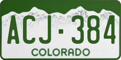 CO license plate ACJ384