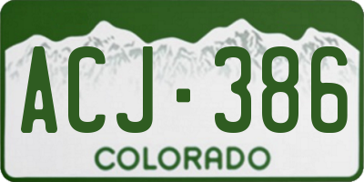 CO license plate ACJ386