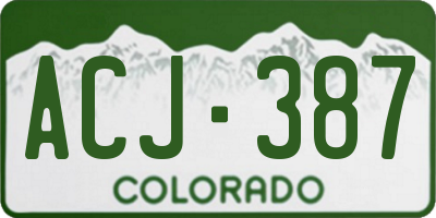 CO license plate ACJ387