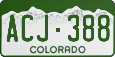 CO license plate ACJ388