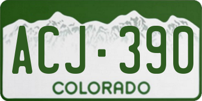 CO license plate ACJ390