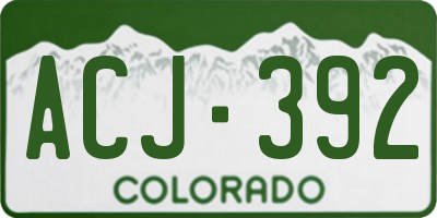 CO license plate ACJ392