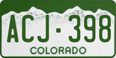 CO license plate ACJ398