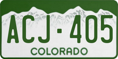 CO license plate ACJ405