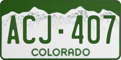 CO license plate ACJ407