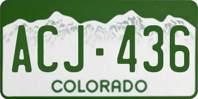 CO license plate ACJ436