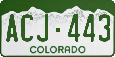 CO license plate ACJ443