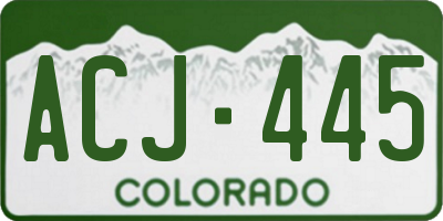 CO license plate ACJ445