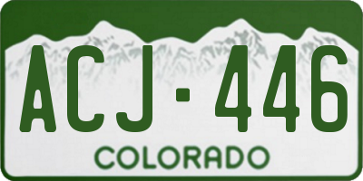 CO license plate ACJ446