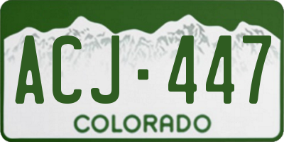 CO license plate ACJ447