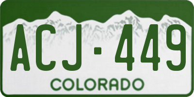CO license plate ACJ449