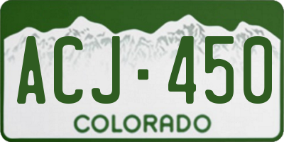 CO license plate ACJ450