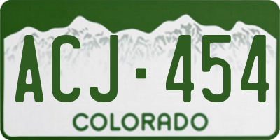 CO license plate ACJ454