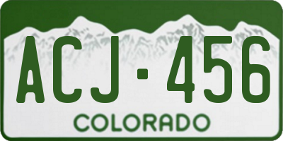 CO license plate ACJ456