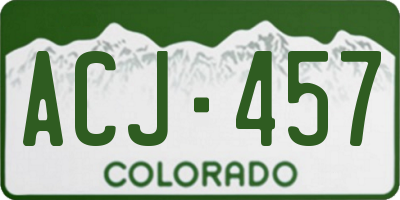 CO license plate ACJ457