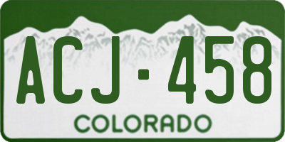 CO license plate ACJ458