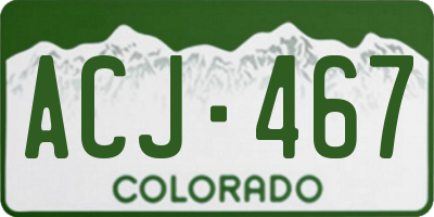 CO license plate ACJ467