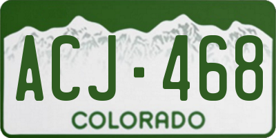 CO license plate ACJ468
