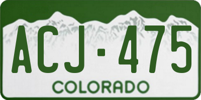 CO license plate ACJ475
