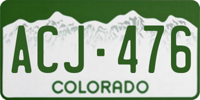 CO license plate ACJ476