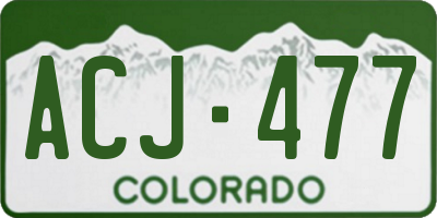 CO license plate ACJ477