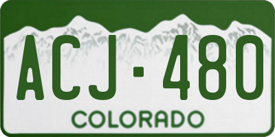 CO license plate ACJ480