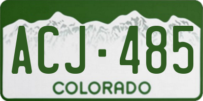 CO license plate ACJ485