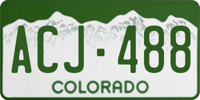 CO license plate ACJ488