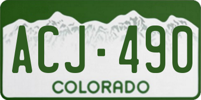 CO license plate ACJ490