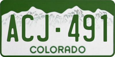 CO license plate ACJ491