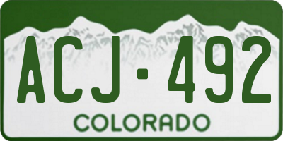CO license plate ACJ492