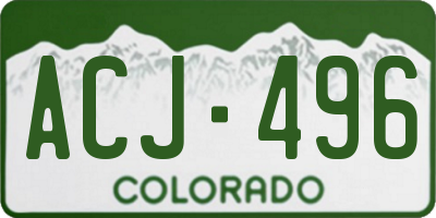 CO license plate ACJ496