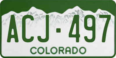 CO license plate ACJ497