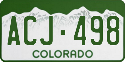 CO license plate ACJ498