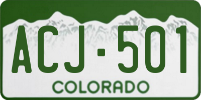 CO license plate ACJ501