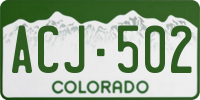 CO license plate ACJ502