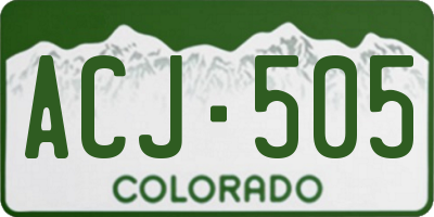 CO license plate ACJ505