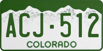 CO license plate ACJ512