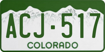 CO license plate ACJ517
