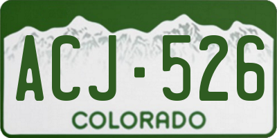 CO license plate ACJ526