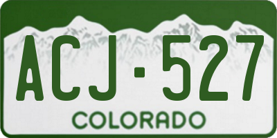 CO license plate ACJ527